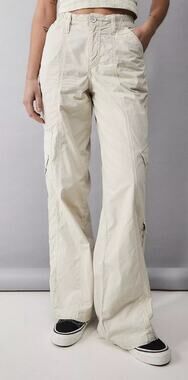 BDG Urban Outfitters Y2K Cargo Pants Cream Wide Leg XS